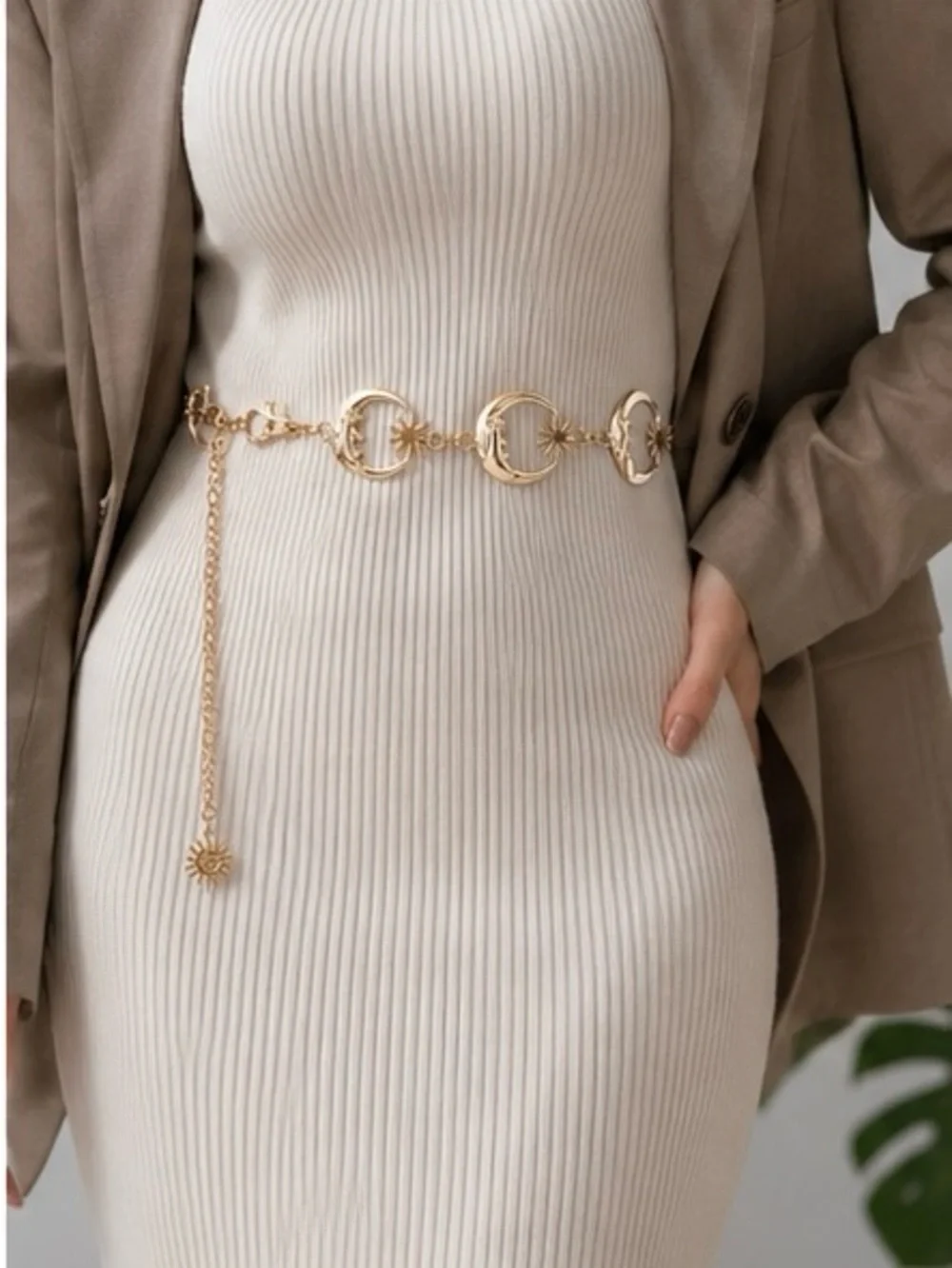 Gold Celestial Link Waist Chain Belt - Women Accessories